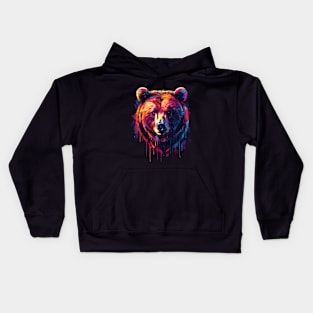 Grizzly Bear Foraging Footsteps Kids Hoodie